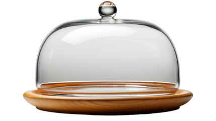 An Elegant Glass Covered Dish isolated on transparent background