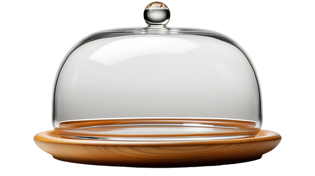 An Elegant Glass Covered Dish isolated on transparent background