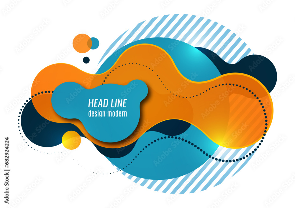 Poster abstract colorful liquid background. dynamic composition of figures on a white background. vector