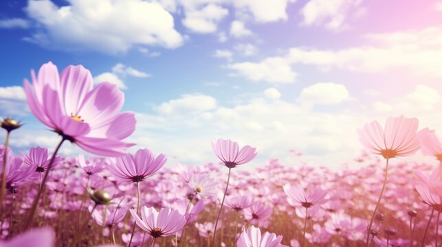 beautiful pink flowers background wallpaper ai generated image