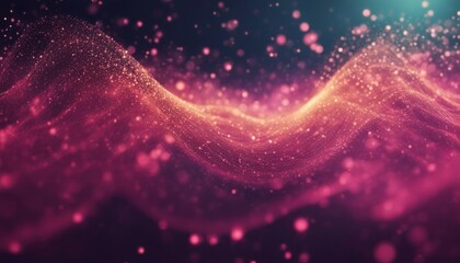 Digital wave particles music and small particles dance motion on wave for digital background