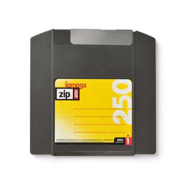 Front view of Iomega Zip 250 floppy disk
