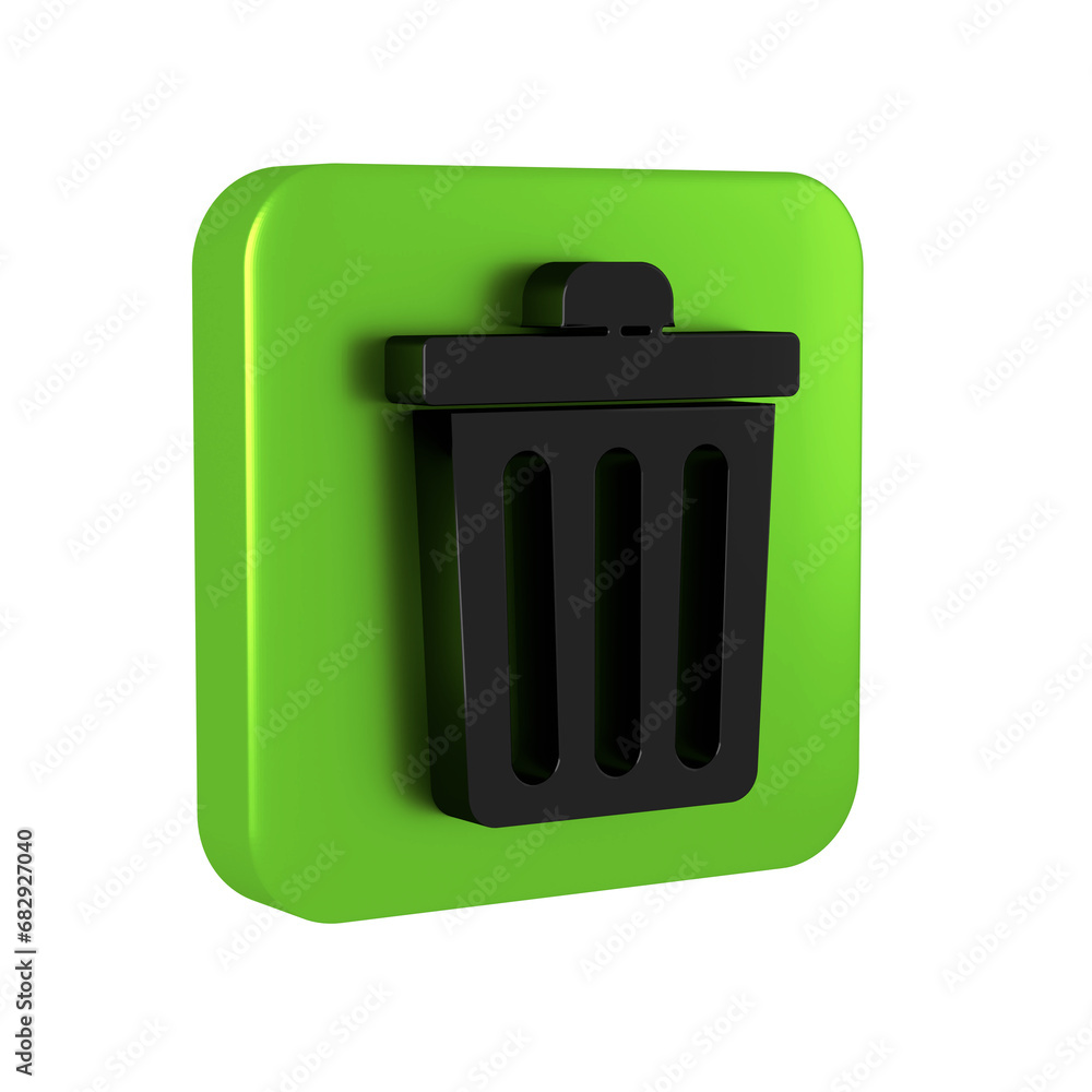 Poster black trash can icon isolated on transparent background. garbage bin sign. recycle basket icon. offi