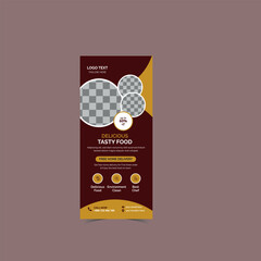 Delicious Testy Food Rollup Banner Deign Template