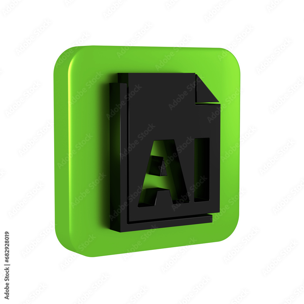 Poster black ai file document. download ai button icon isolated on transparent background. ai file symbol. 