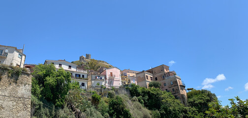 Fototapeta na wymiar Panoramic view of the village of Amantea