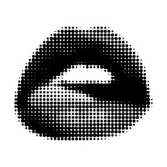 Female Lips and Tongue with halftone dot effect