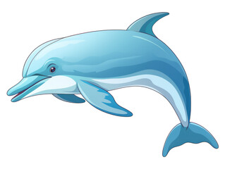 Obraz premium A cheerful blue dolphin mid-leap with a transparent background.