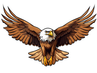 Fototapeta premium A majestic eagle in flight with wings spread wide.