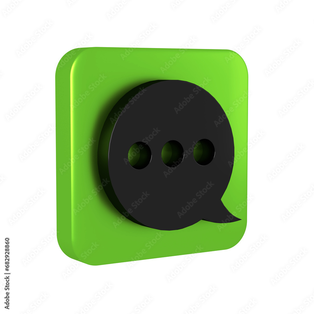 Poster black speech bubble chat icon isolated on transparent background. message icon. communication or com