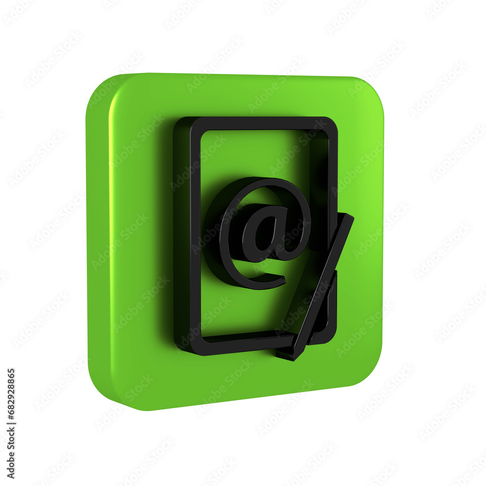 Poster black mail and e-mail icon isolated on transparent background. envelope symbol e-mail. email message