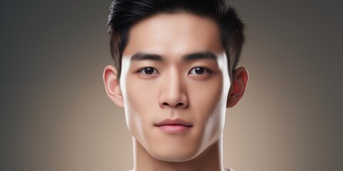 Close-up Handsome young men face. Beauty skincare concept