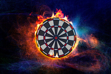 Round dartboard symbol of achievement of success, the concept of focus on the goal