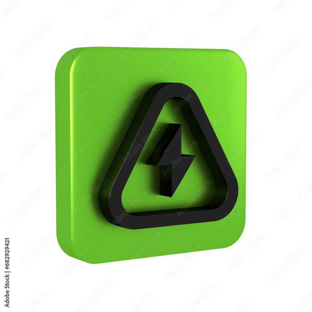 Poster black high voltage icon isolated on transparent background. danger symbol. arrow in triangle. warnin