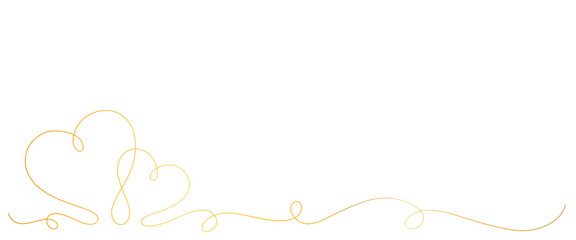 love golden line art style. line art heart. valentine, wedding, anniversary vector element