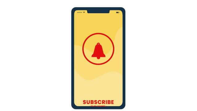 subscription button with bell icon for notification, quality animation	