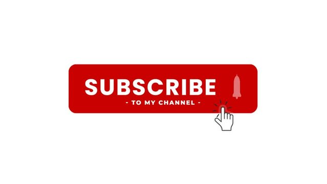  subscription button with bell icon for notification, quality animation