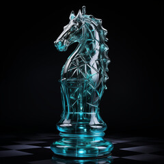 Futuristic Style Chess Horse Aesthetic