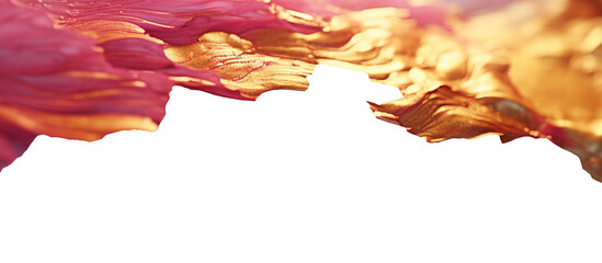 Abstract art pistachio and maroon color paint on transparent background
