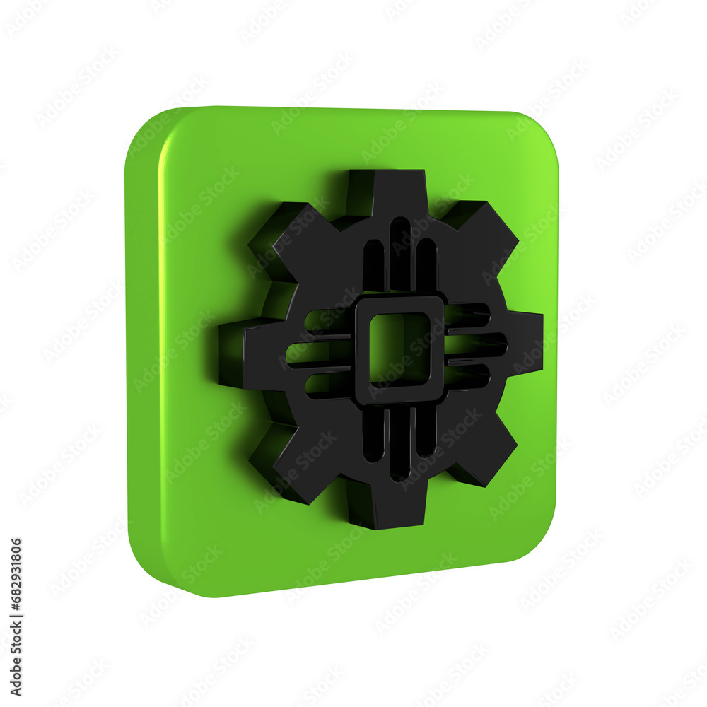 Aufkleber black processor icon isolated on transparent background. cpu, central processing unit, microchip, mi