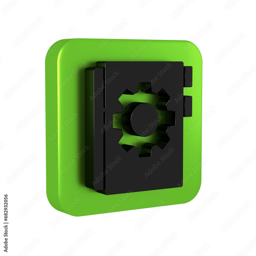 Poster black user manual icon isolated on transparent background. user guide book. instruction sign. read b