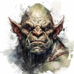 a fantasy illustration of an Orc