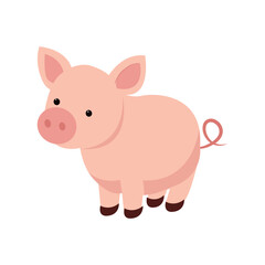 Obraz na płótnie Canvas Pink pig piggy cute naughty cartoon vector