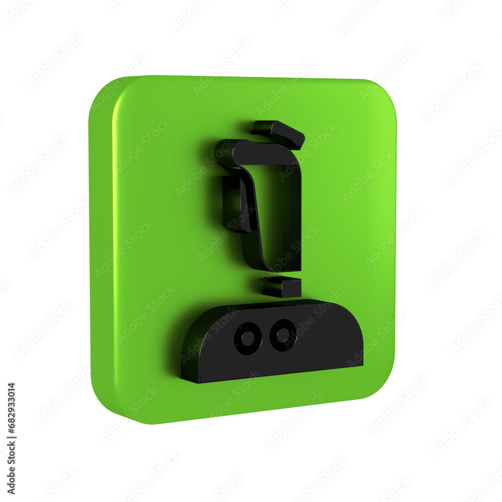 Poster black joystick for arcade machine icon isolated on transparent background. joystick gamepad. green s