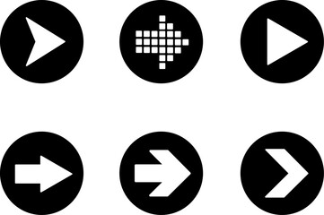 White Arrow Icons. Cursor. Collection of Vector Arrows. Modern Simple Arrows.