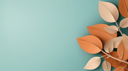minimalist leaves background, elegant botanical design - obrazy, fototapety, plakaty