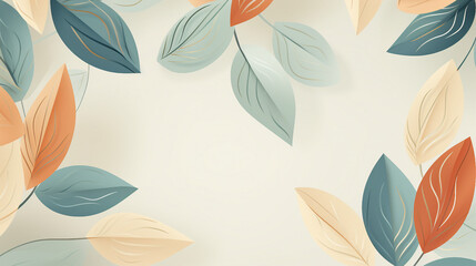 Fototapeta na wymiar minimalist leaves background, elegant botanical design