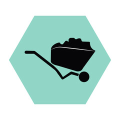Modern Garbage Truck and Caucasian Waste Collector Worker. Waste Sorting and Management Theme. Garbage truck on a white isolated background. Separate collection and disposal of garbage.