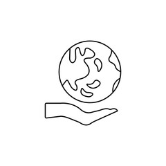 Environmental Care. Hands of People  Embracing a Handmade Globe. Protecting Planet Together. Top View. World Earth Day Concept. Green Energy, ESG, Renewable and Sustainable Resources. 