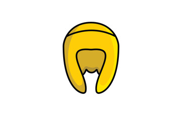 Red Boxing helmet vector illustration. Sports objects icon concept. ox sport equipment and fighter protective item vector design.