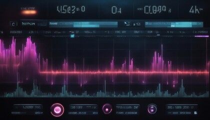 frequency audio music equalizer digital .digital music player waveform, hud for sound technology