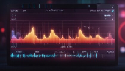 frequency audio music equalizer digital .digital music player waveform, hud for sound technology