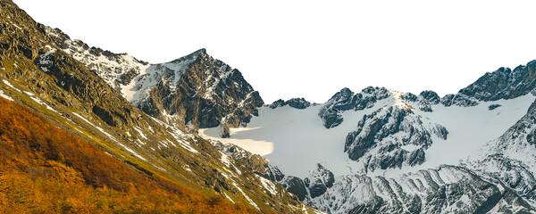 Panoramic glacier landscape isolated photo - 682940297