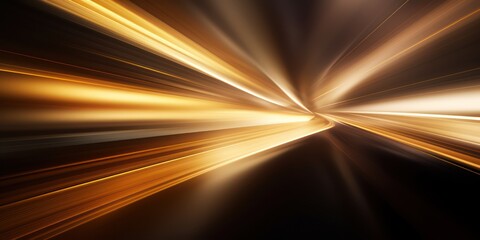 Abstract background with futuristic speed effects in gold and black, characterized by dynamic waves and gleaming golden lights