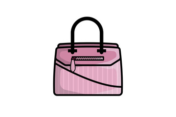 Lady Beautiful Purse or Bag vector illustration. Beauty fashion objects icon concept. New arrival women evening event purse vector design.