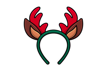 Obraz premium Christmas reindeer headband vector icon illustration. Winter holiday icon design concept. Hair accessories, Winter festival, Christmas decoration, Christmas festive, Festival celebration, Holiday.