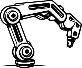 Robotic Arm Icon in Hand-drawn Style