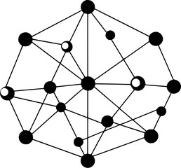 Deep Learning Network Graph Nodes Icon in Hand-drawn Style