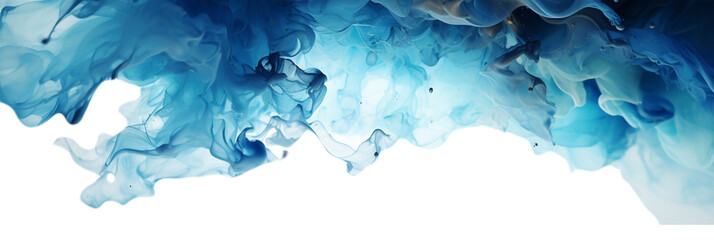 Abstract art blue paint background on transparent background