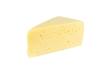 Piece of hard cheese isolated from background