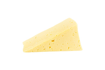Piece of hard cheese isolated from background