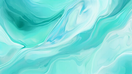 Pastel Cyan Mint Liquid Marble Watercolor Background