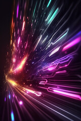 Beautiful Cyberpunk light, colorful abstract graphic design. Ai Generative