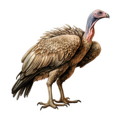 Fototapeta premium Watercolor African Animal. Vulture Clipart. Hand Drawn African Safari Animal Illustration.