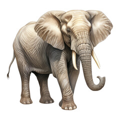 Watercolor African Animal. African Elephant Clipart. Hand Drawn African Safari Animal Illustration.