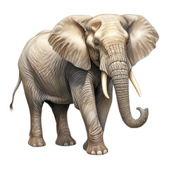 Obraz premium Watercolor African Animal. African Elephant Clipart. Hand Drawn African Safari Animal Illustration.